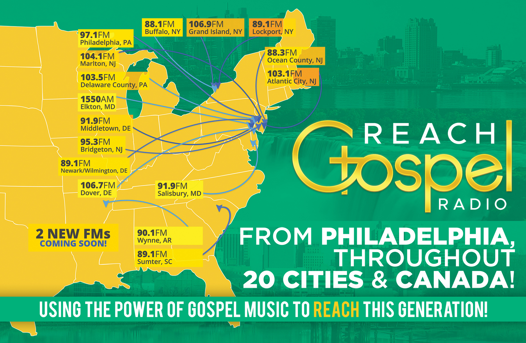 Reach Gospel Radio Coverage Map